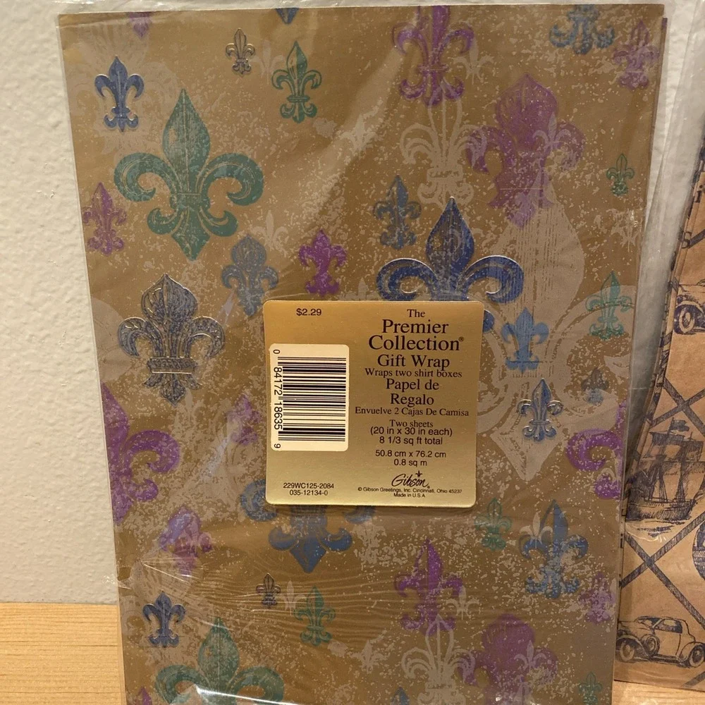 Vintage‎ Gift Wrap Lot Masculine Birthday